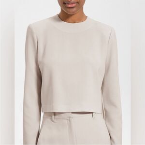 Elegant Cream Long Sleeve Women's Top